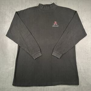 Cadre Athletic Black Shirt Men’s XL Y2K Ribbed Mock Neck Arkansas Razorbacks